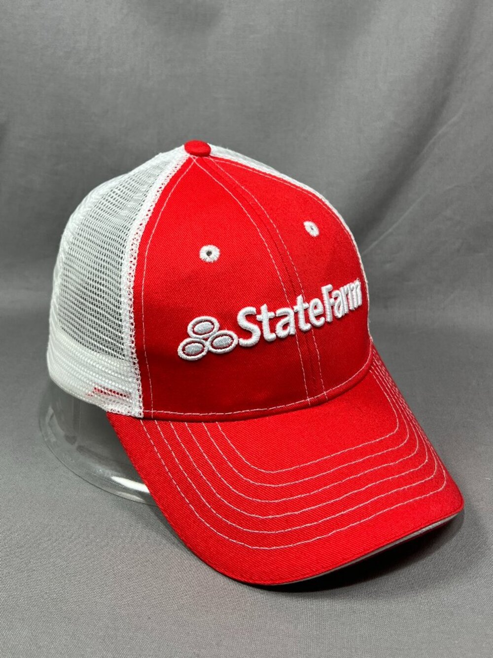 State Farm Insurance C Shop Snapback Hat Red White Trucker Mesh Cap Adjustable